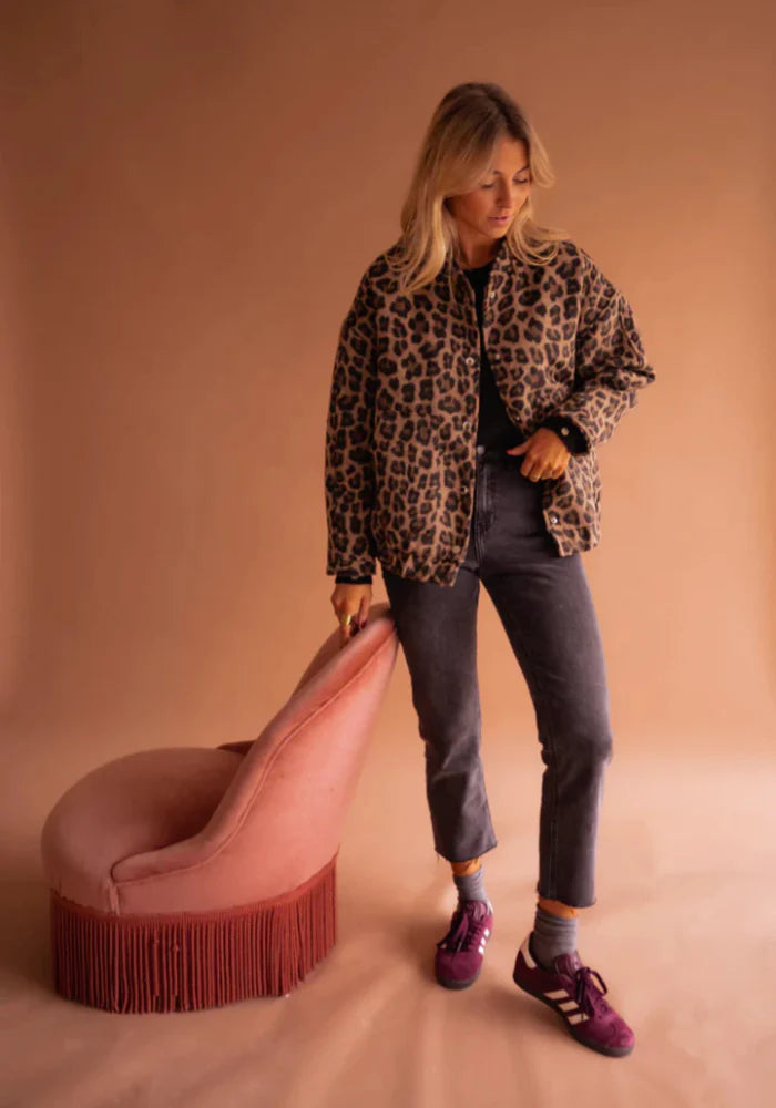 Lola - Luipaard-Print Bomberjack