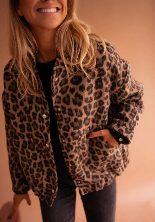 Lola - Luipaard-Print Bomberjack