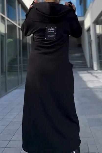 Malou - Lange Hoodie met Ritssluiting